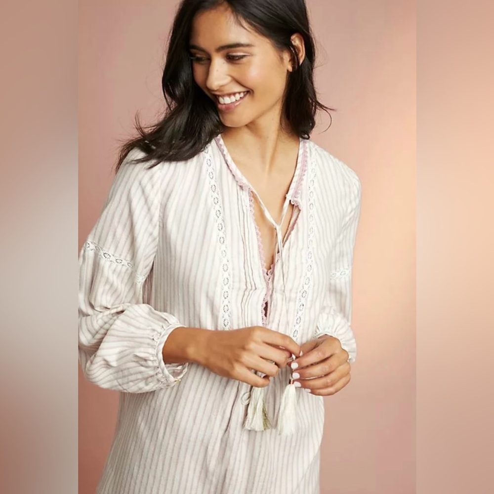 NWOT Anthropologie Floreat Striped Sleep Dress